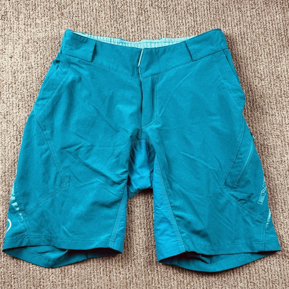 Endura Womens M Hummvee Lite Short II Mountain Bike Cycling Shorts Teal Blue